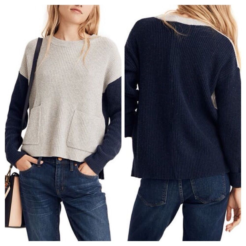 Madewell Boxy Harper Rib Knit Pullover Size Small